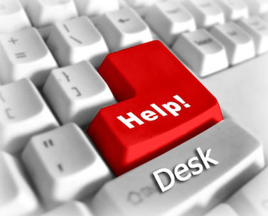 Picture of Support Services - This is an image of a computer keyboard with two keys labeled Help Desk.